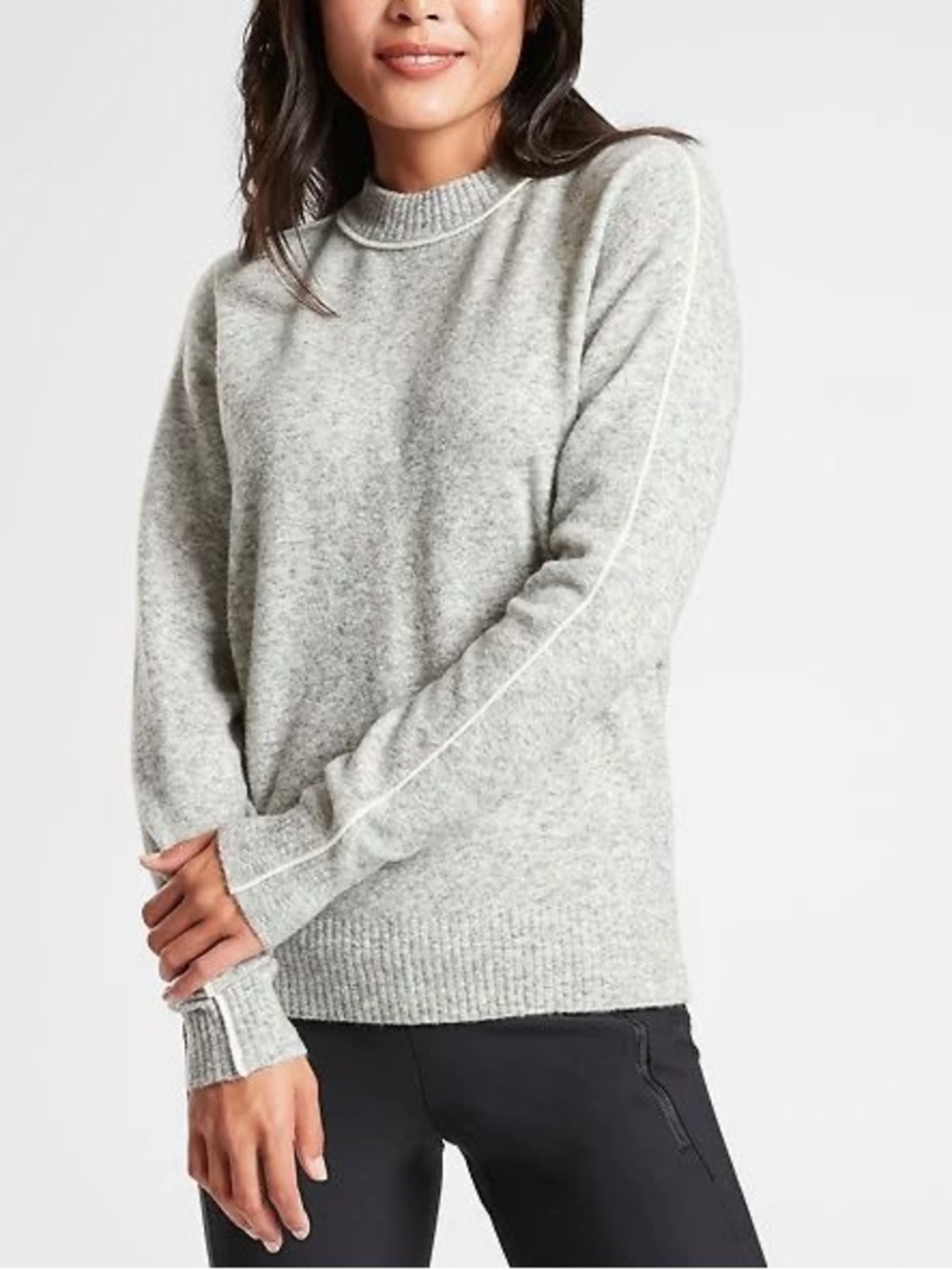 Athleta Transit Crewneck Sweater with Piping